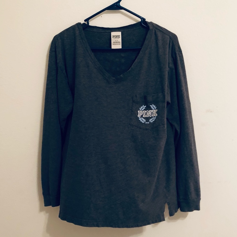 Victoria’s Secret PINK Size Small Grey Long Sleeve Shirt